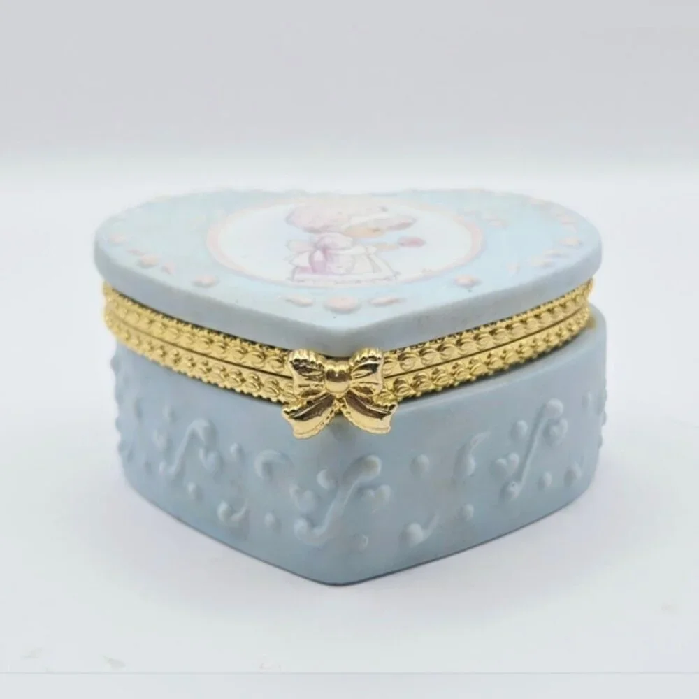 1996 Precious Moments Heart Shape Jewelry / Trinket Box